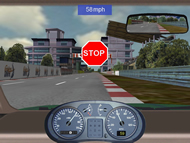 Figure 2 shows the stop sign that signals the user to stop the vehicle near after reaching 50+ mph. 